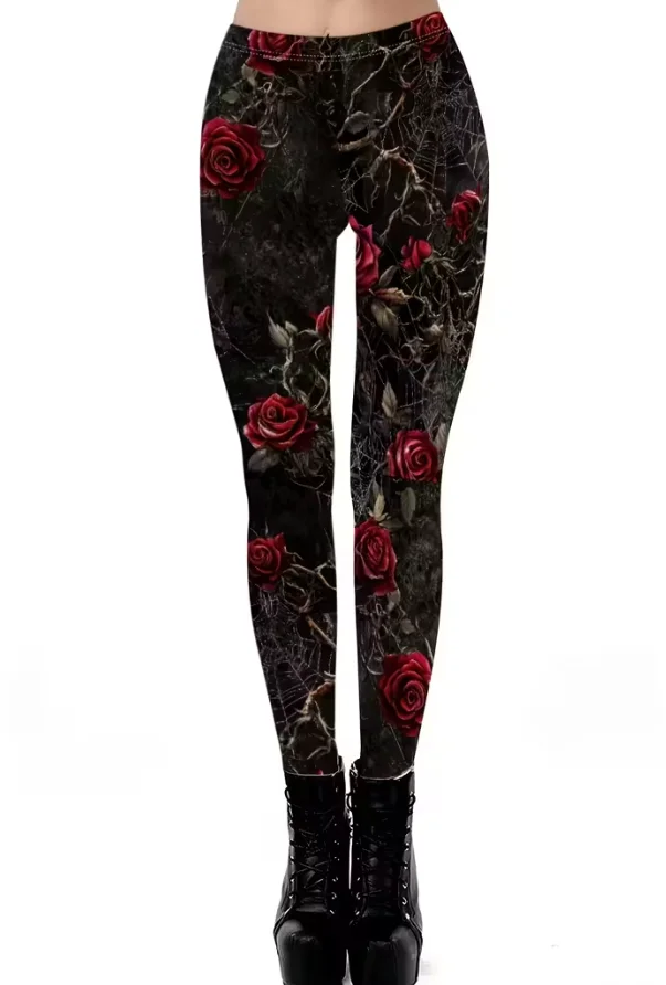 Women's Halloween Skeleton 3D Print Leggings Stretchy Workout Leggings Slim Tights Sexy Fashion Yoga Pants Trendy Cool Trousers
