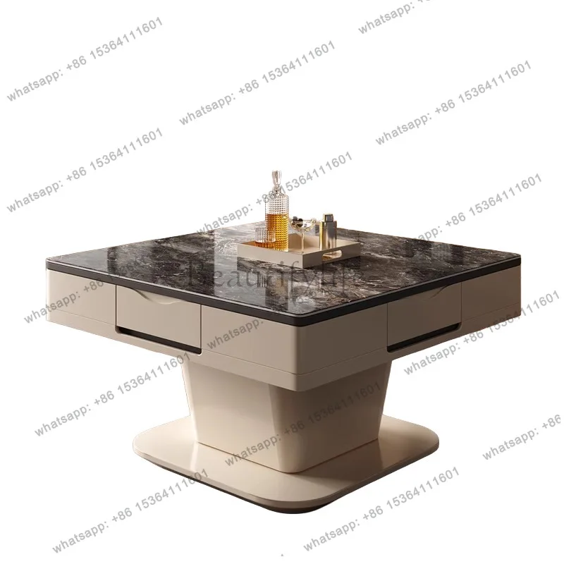 

Multifunctional lifting coffee table rock slab electric automatic mahjong table integrated