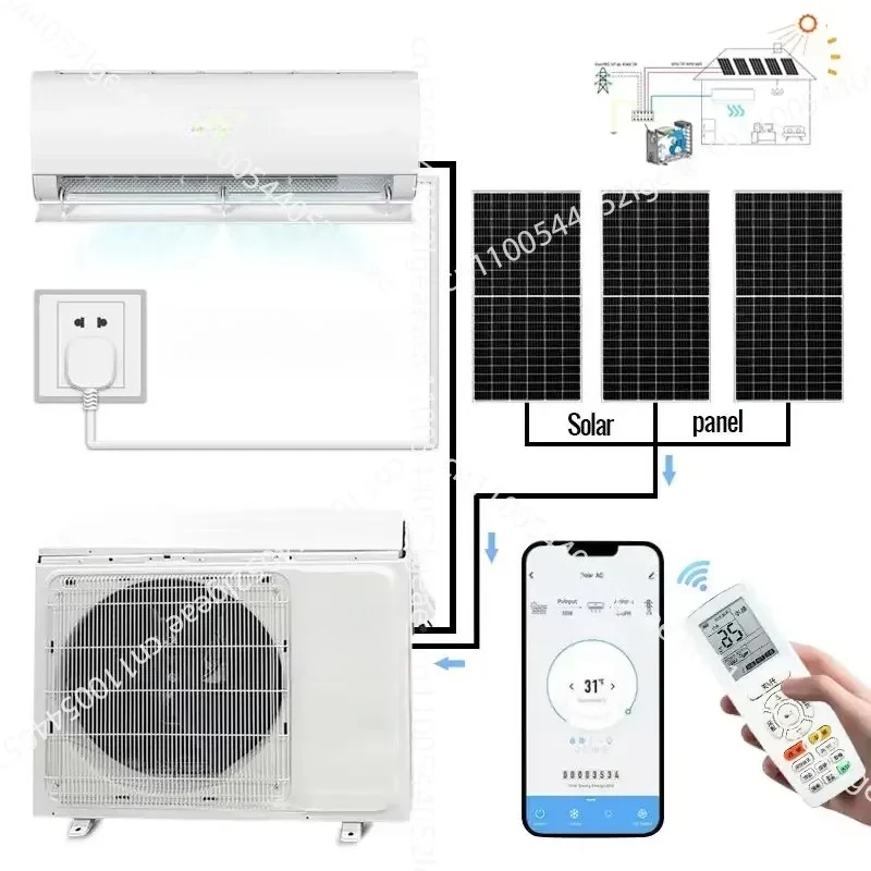 Hot Wall-mounted Hybrid AC DC 48v Solar Off-grid 9000 12000 18000 24000 BTU Split Air Conditioner