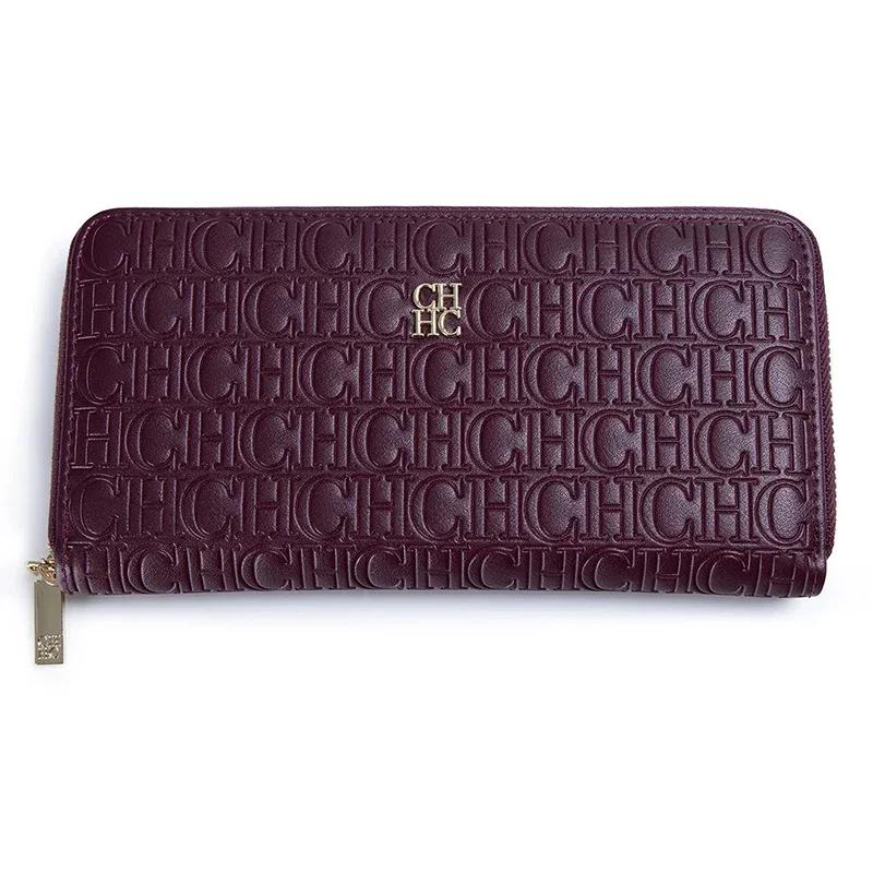 CH Fashion Classic Women's Portable Wallet Solid Color Design Multi-Letter Embossed Women's Coin Purse Minimalist