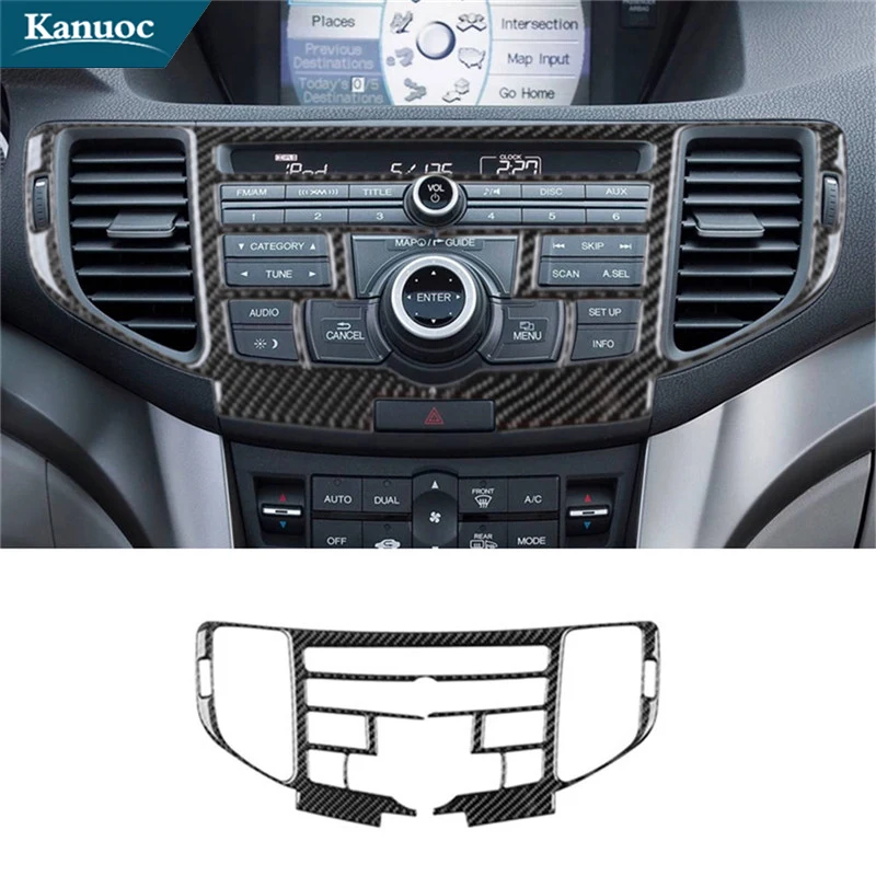 

For Honda Acura TSX 2009 2010 2011 2012 2013 2014 Radio With Navigation System Carbon Fiber Stickers Car Interior Accessories