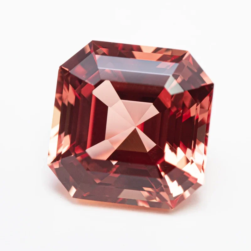 Top Lab Grown Sapphire Sunset Orange Color Square Asscher Cut VVS1 Charms DIY Jewelry Making Material Selectable AGL Certificate