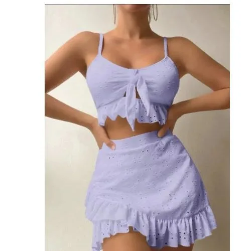 ชุดว่ายน้ำบิกินี่แบบเสื้อยืดสำหรับผู้หญิงสไตล์อนุรักษ์นิยมใหม่ปี 2024 ชุดชายหาด ชุดกีฬา ชุดโยคะ ชุดออกกำลังกาย อุปกรณ์สำหรับแฟนๆ