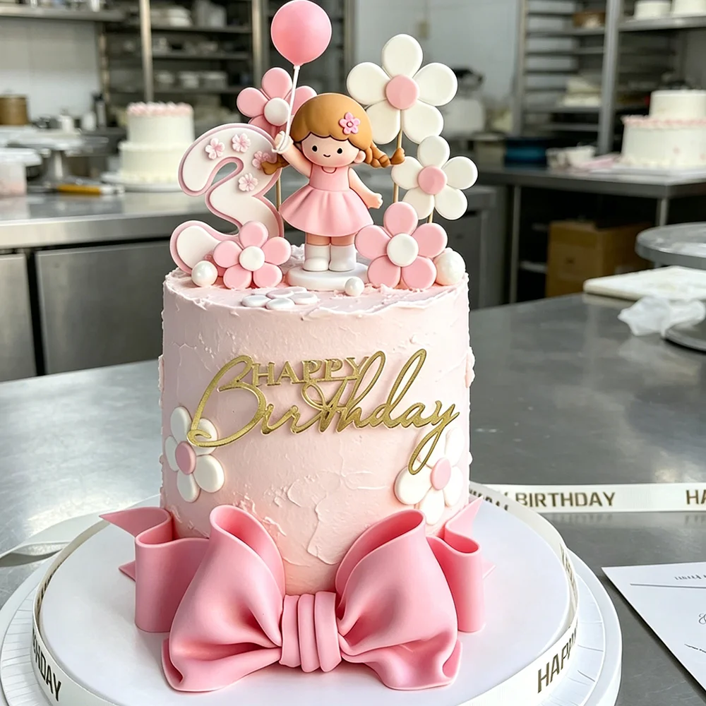 Prinzessinnen-Kuchenaufsätze, Blumen-Geschenkbox, schöne Themen-Kuchendekoration, Ornament für Mädchen, Babyparty, festliche Dekoration, Zubehör