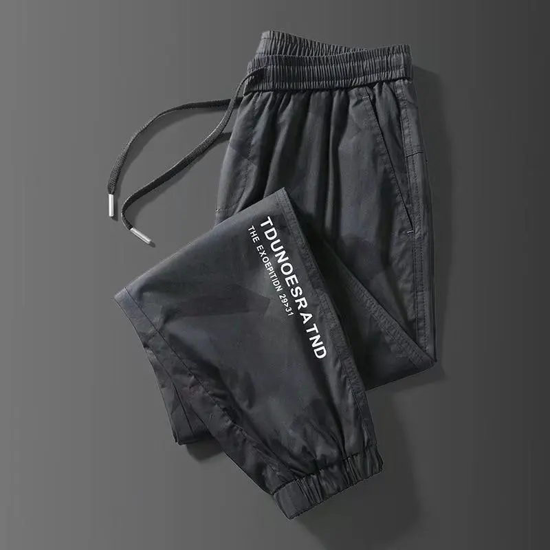 Women's Summer Ice Silk Loose Fit Ultra-Thin Sports Pants Quick-Drying Korean Style Casual Harajuku Long Pants