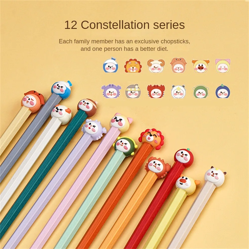 High Temperature Resistant Chopsticks Easy To Disinfect Delicate And Thick Solid Color Pet+glass Fiber Gifts For Foodies Durable