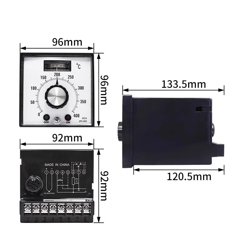 400℃ Temperature Control Instrument JTC-903 JTC-905 knob Adjustment K-Type Input Temperature Controller 110/220V