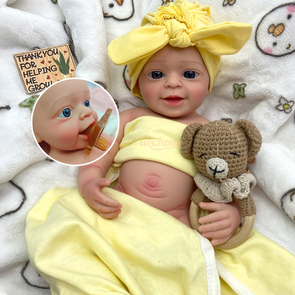 

Кукла реборн ручной работы, 18 дюймов, мягкая кукла реборн для новорожденного мальчика с открытым ртом, 3D окрашенная кожа, полностью силиконовая кукла реборн в качестве подарка для коллекционеров