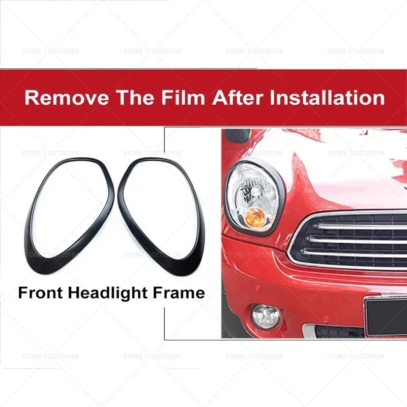 2X Scheinwerfer Zierring Glanz Schwarz Für Mini Cooper Countryman F60 2017-2021