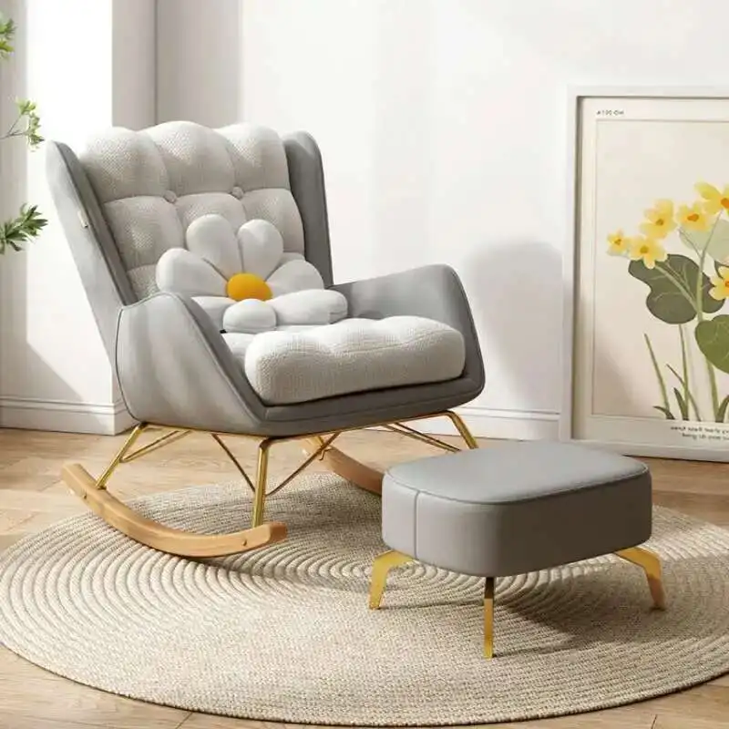 

Modern Minimalist Rocking Chairs Wooden Recliner Accent Design Armchair Gamer Muebles Para El Hogar Home Decor SY50LC
