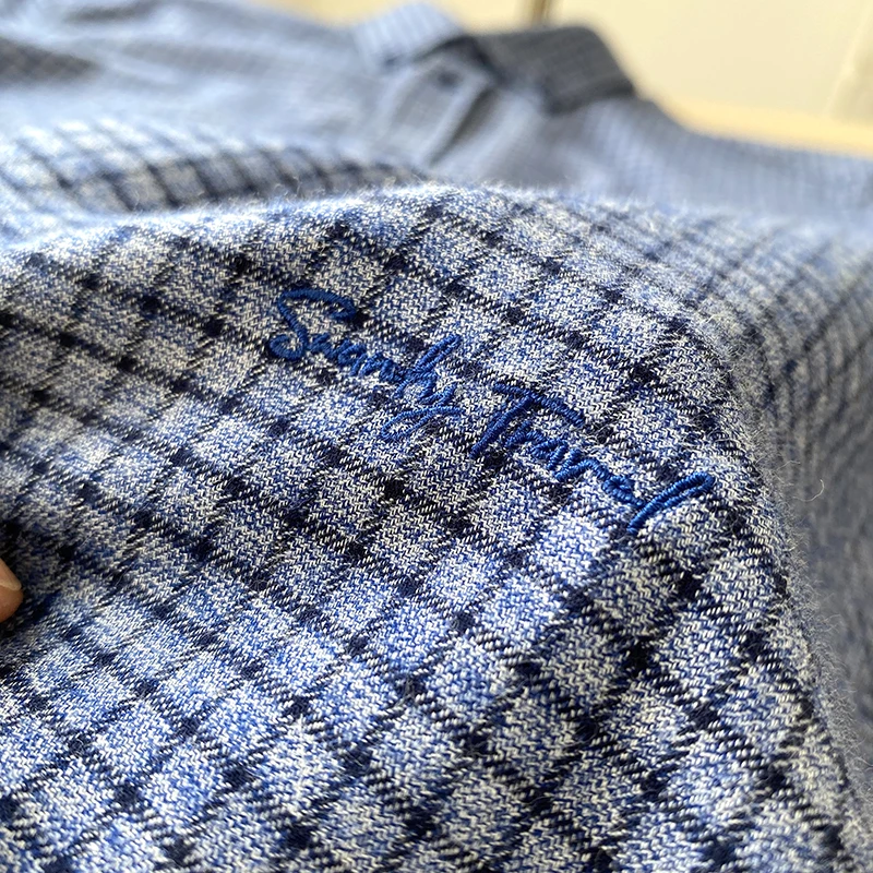 Comfortable Cotton Plaid Long - Men Formal Wear Blue 评论和价格