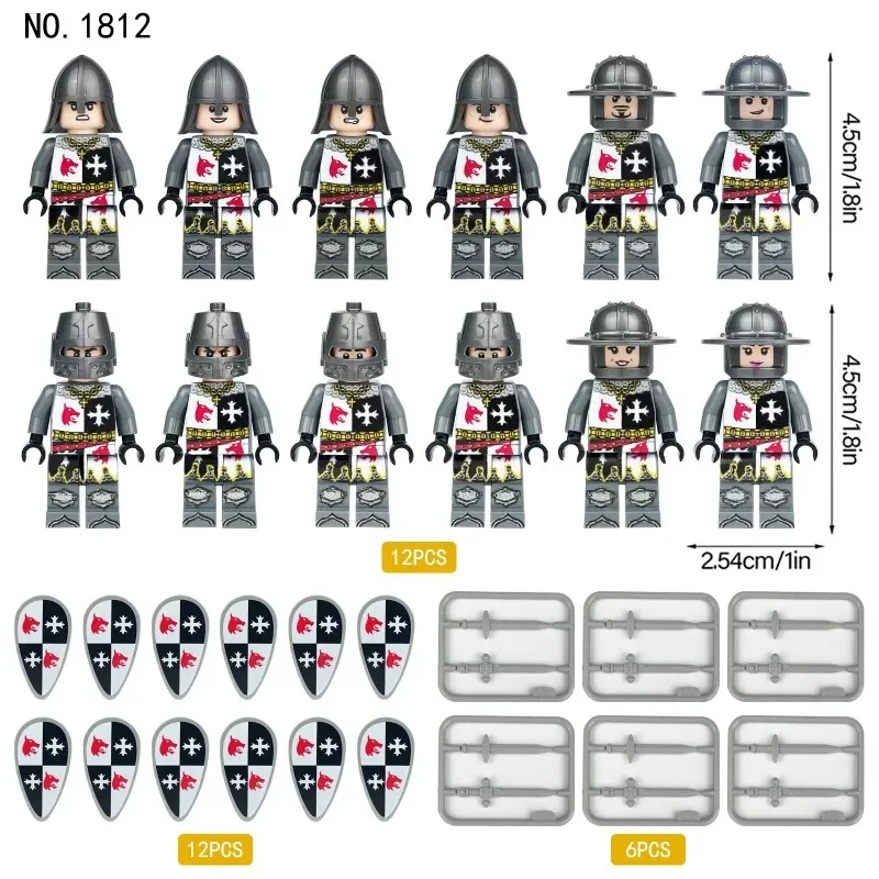 Medieval Corps assembled toys, shields, figures, toys, humanoid dolls, children's toys, birthday gifts and cartoon characters.