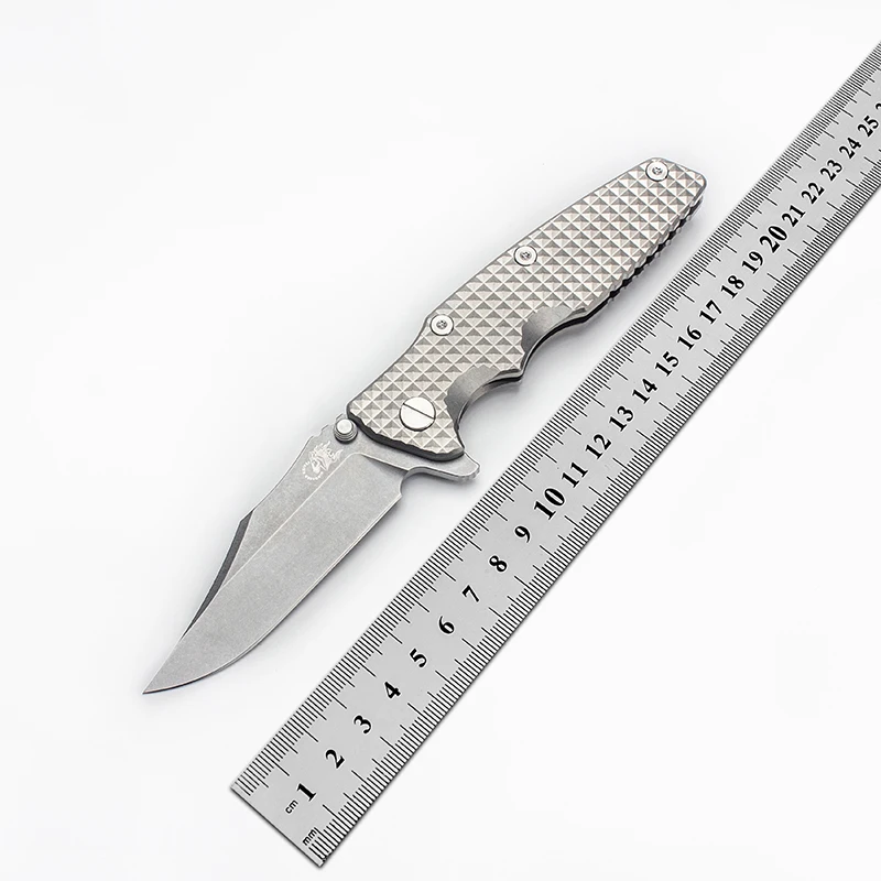 

EVIL EYES Custom High Quality Folding Knife Hinderer Eklipse Bowie CPM 20CV Blade Ti Handle Pocket EDC Outdoor Tactical Tools