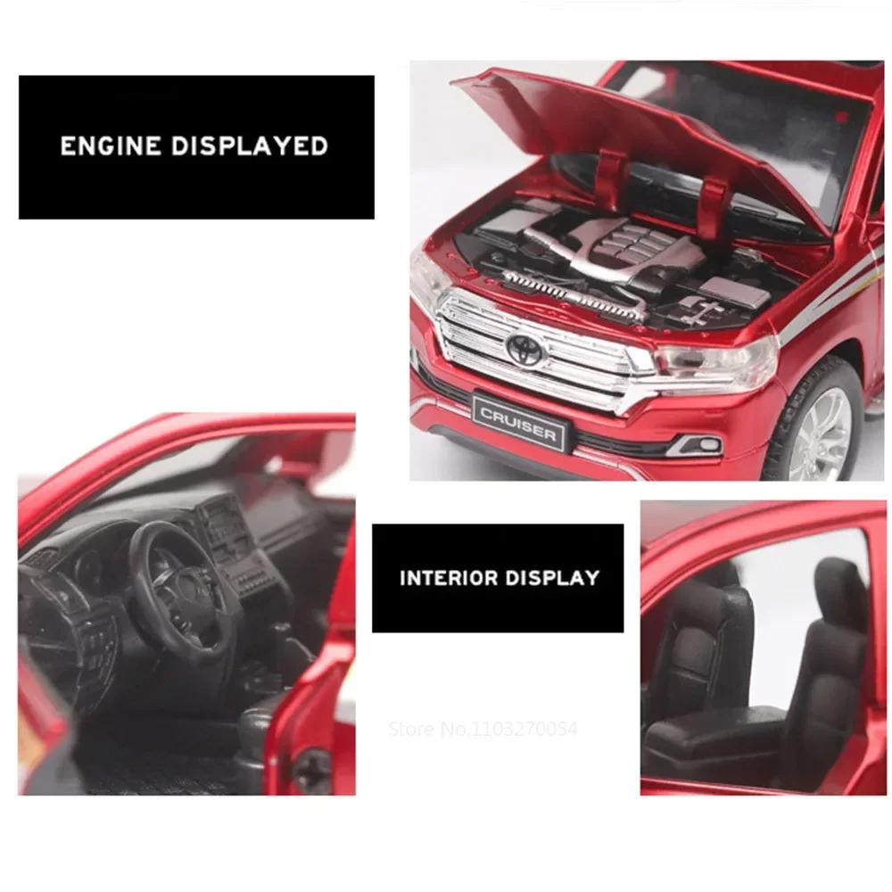 1:32 ランドクルーザー アルファード おもちゃ モデルカー ダイキャスト合金車両 ゴムタイヤ 6ドア開閉 サウンドライト プルバック式 おもちゃ コレクション