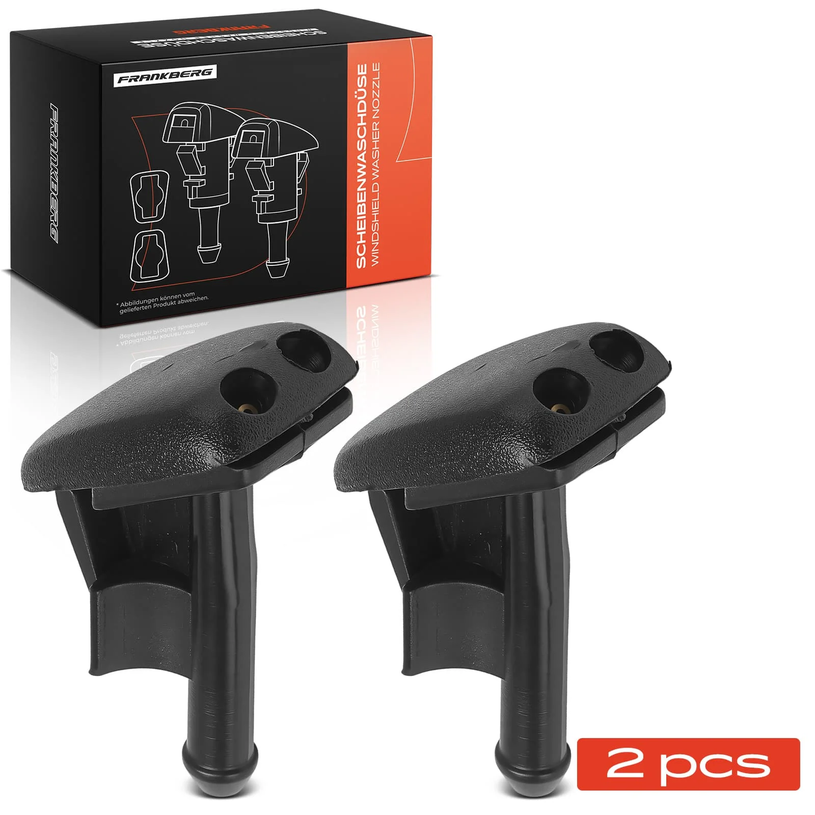 Frankberg 2x Wash Water nozzle Spray Nozzle voorzijde voor BMW 3 Serie E36 3 Serie Cabriolet 3 Serie Compact 3 Serie Coupé 3 Serie Touring 1990-2003 1384859