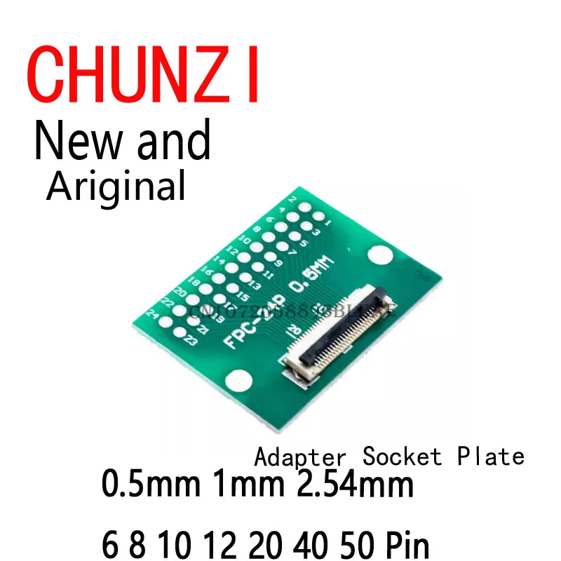Pitch FPC FFC PCB Board To DIP Connector  Double Side Adapter Socket Plate DIY KIT 0.5mm 1mm 2.54mm 6 8 10 12 20 40 50 Pin