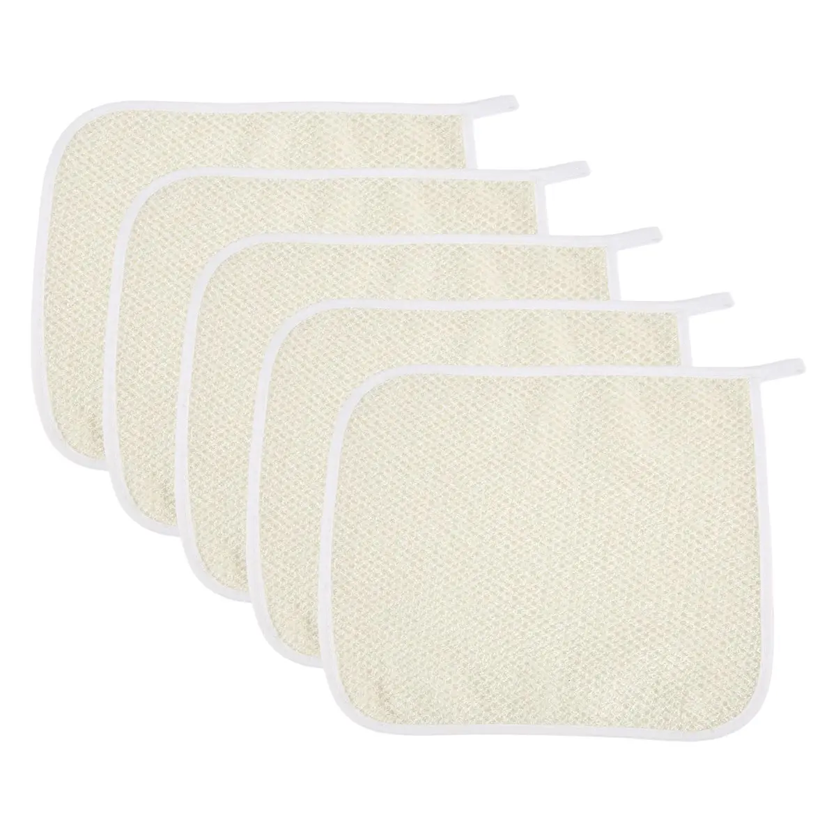 A20I 5 Pieces Bath Exfoliating Face and Body Wash Cloths Towel Weave Bath Cloth Exfoliating Scrub Cloth Massage Bath Cloth