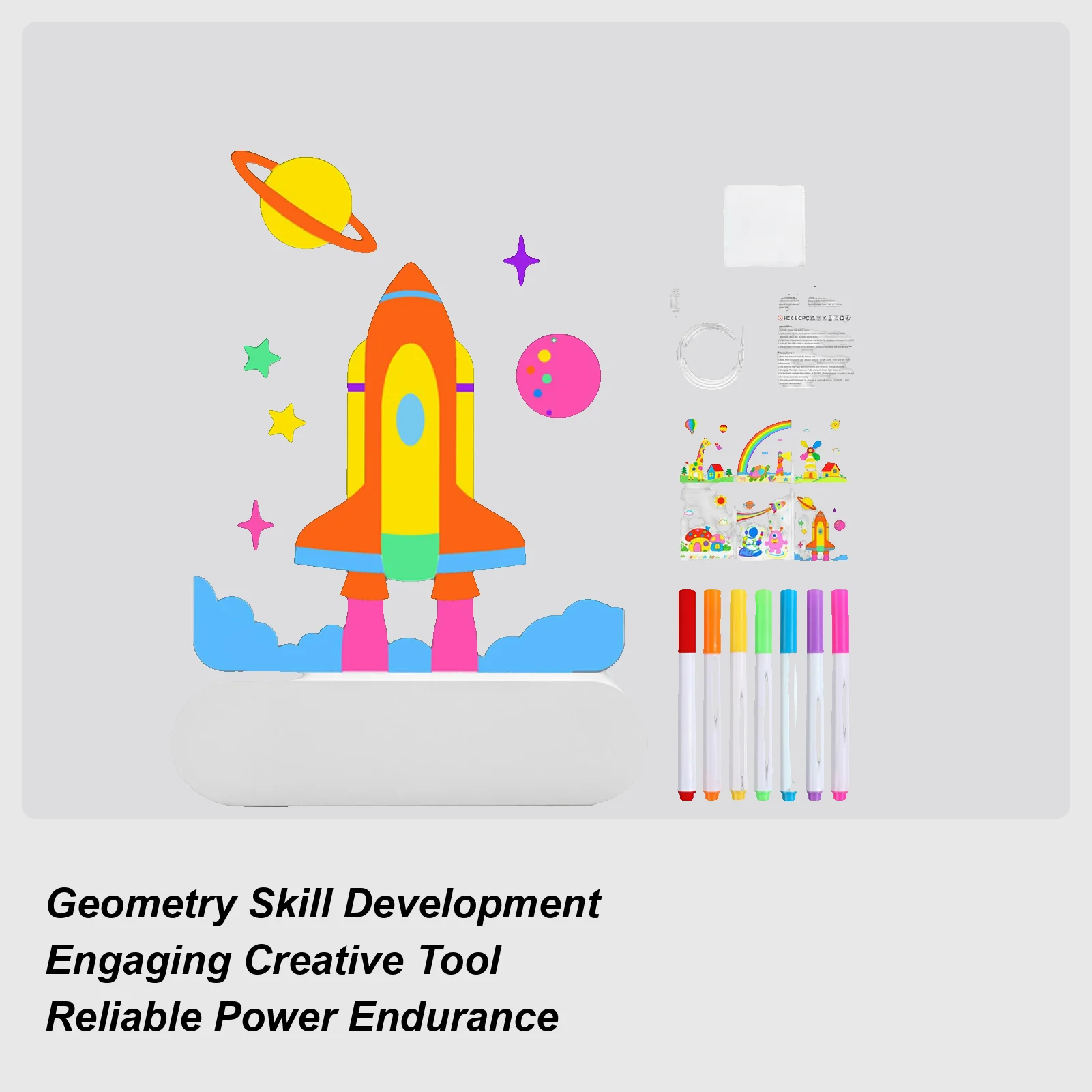 LED Tekentafel 3D 4-Kleur Licht Wissen Pad Speelgoed Herbruikbare Acryl Tekentafel Voor Jongens Meisjes Tieners Thuis school Kantoor Reizen