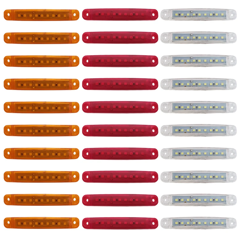 10 Stuks 9 Smd Licht Ovale Vrije Oplegger 24V Vrachtwagen Vrachtwagen Caravan Camion Led Zijmarker Indicator Lampje 12V Lucas Remolque