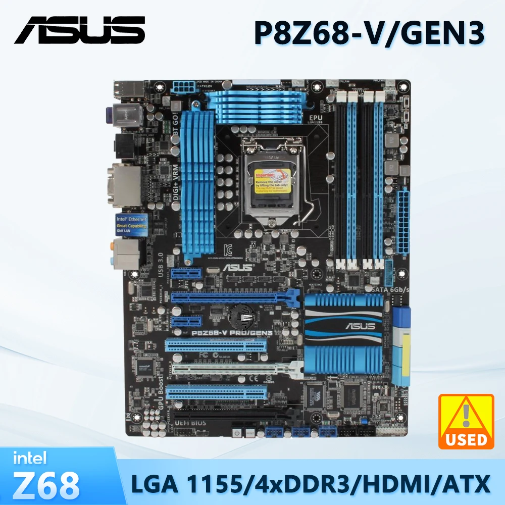 ASUS P8Z68-V/GEN3 اللوحة الأم Intel Z68 Kit Core I7 I5 I3 CPU 2100T 2125 3240T 2300 2500 3330S ذاكرة المعالج DDR3 32 LGA 1155