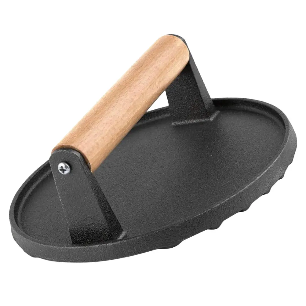 

Meat Press Cast Iron Round Burger Tool Nonstick Kitchen Patty Maker Food Griddle Steak Press Cookware BBQ Pan Tool