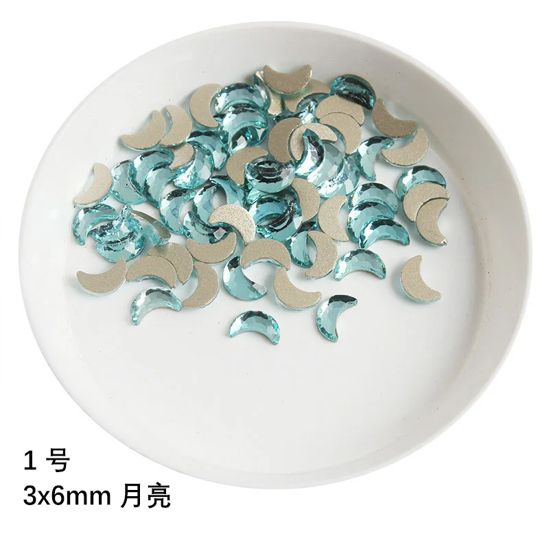 wholesale Lake blue multi style Flat Back Nail Rhinestone  Special Shaped Crystals Art Stones 3D Personalized Decoration