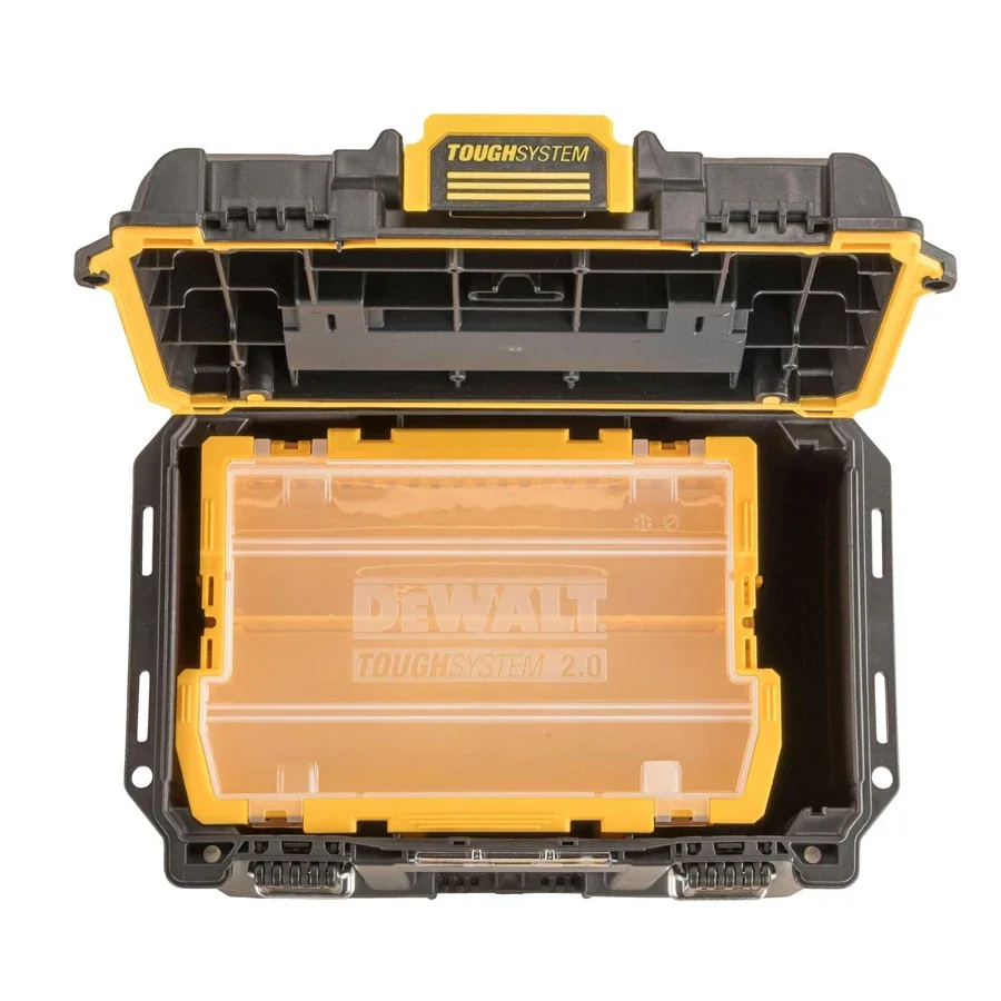 صندوق أدوات عميق مدمج ومتين من DEWALT مع فواصل قابلة للإزالة ومساحة تخزين مقاومة للماء والغبار DWST08035-1