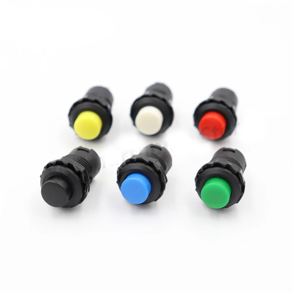 6pcs Self-Lock /Momentary Pushbutton Switches DS228 DS428 12mm OFF- ON Push Button Switch 3A /125VAC 1.5A/250VAC DS-228 DS-428