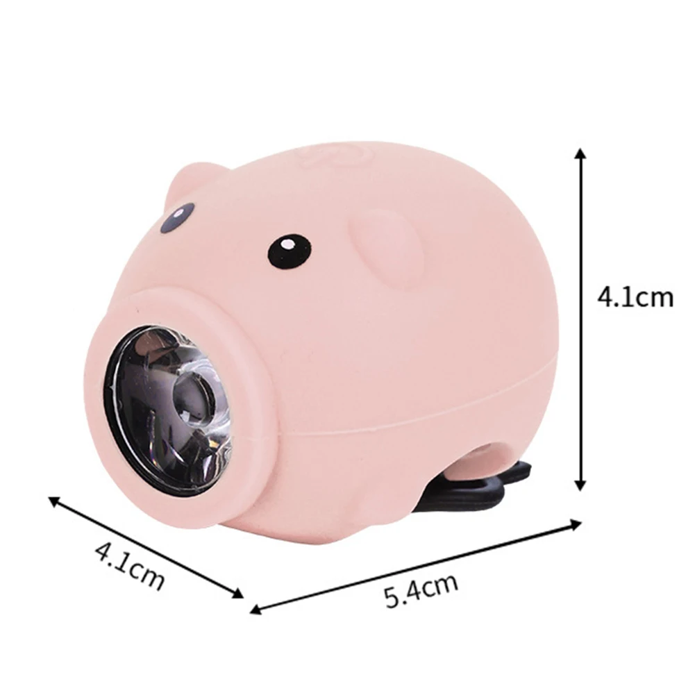 ZK30 Bike Handlebar Light 3 Lighting Modes Children Cartoon Pig USB Rechargeable Waterproof Accessories Balance Car Decoration