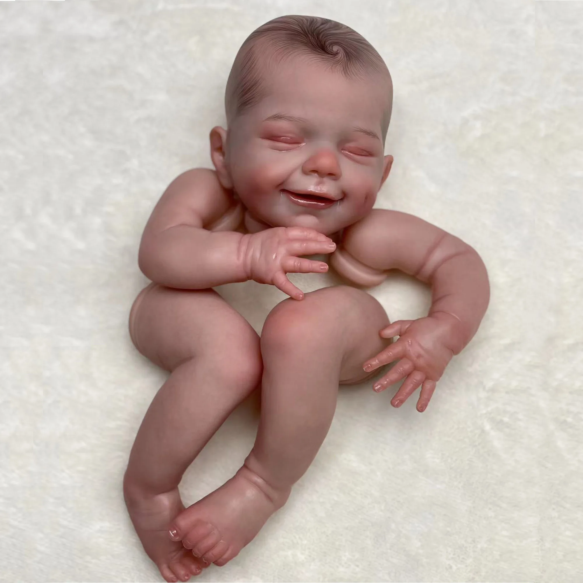 

45CM April Bebê Reborn Doll Kits Genesis Artist Paint Smile Reborn Baby Semi-Finished Accessories Kit Bebé Reborn