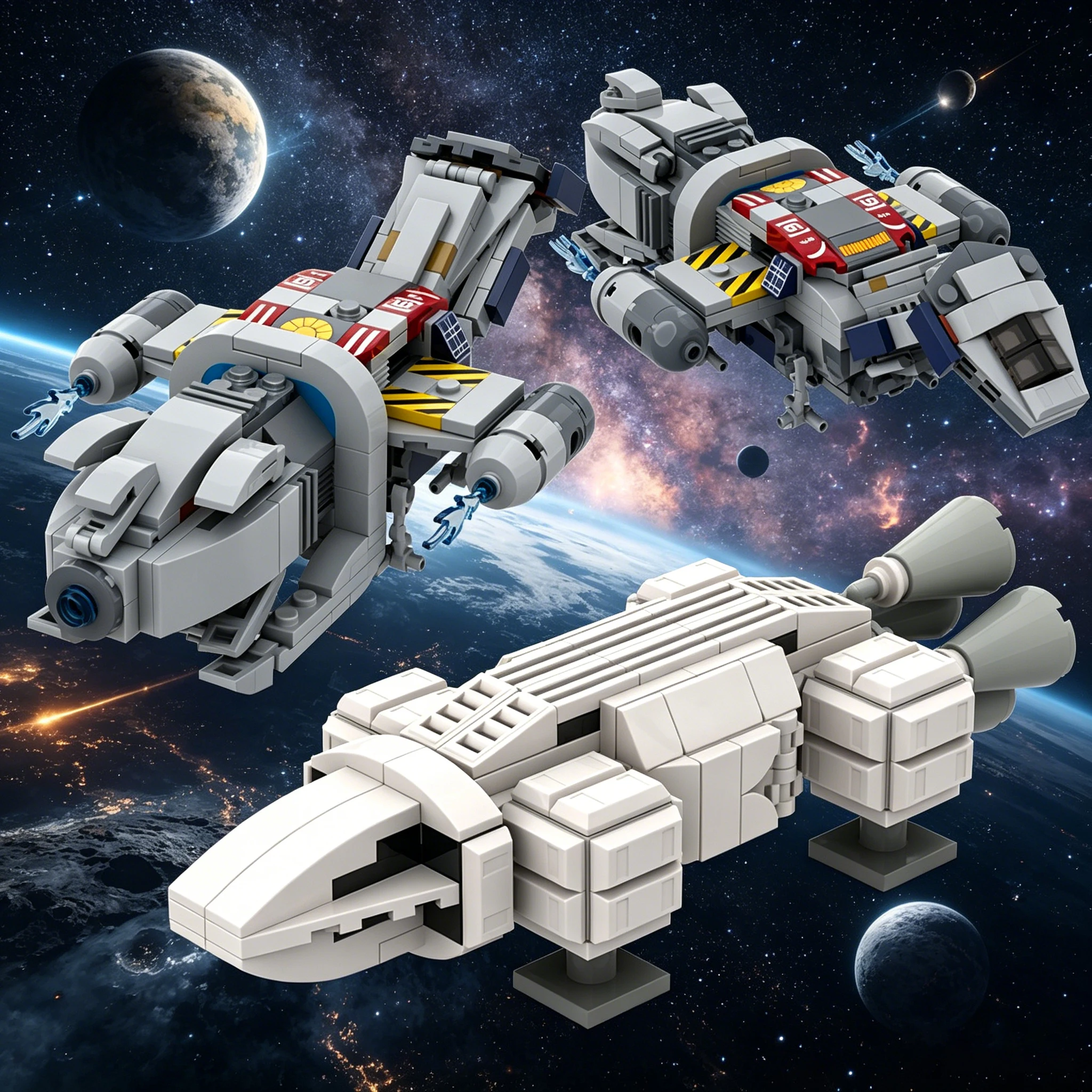 Moc Sci-Fi Movie Spaceship Building Blocks Construction Toys Spacecraft Model Creative Desktop Fans DIY Bricks Birthday Gifts