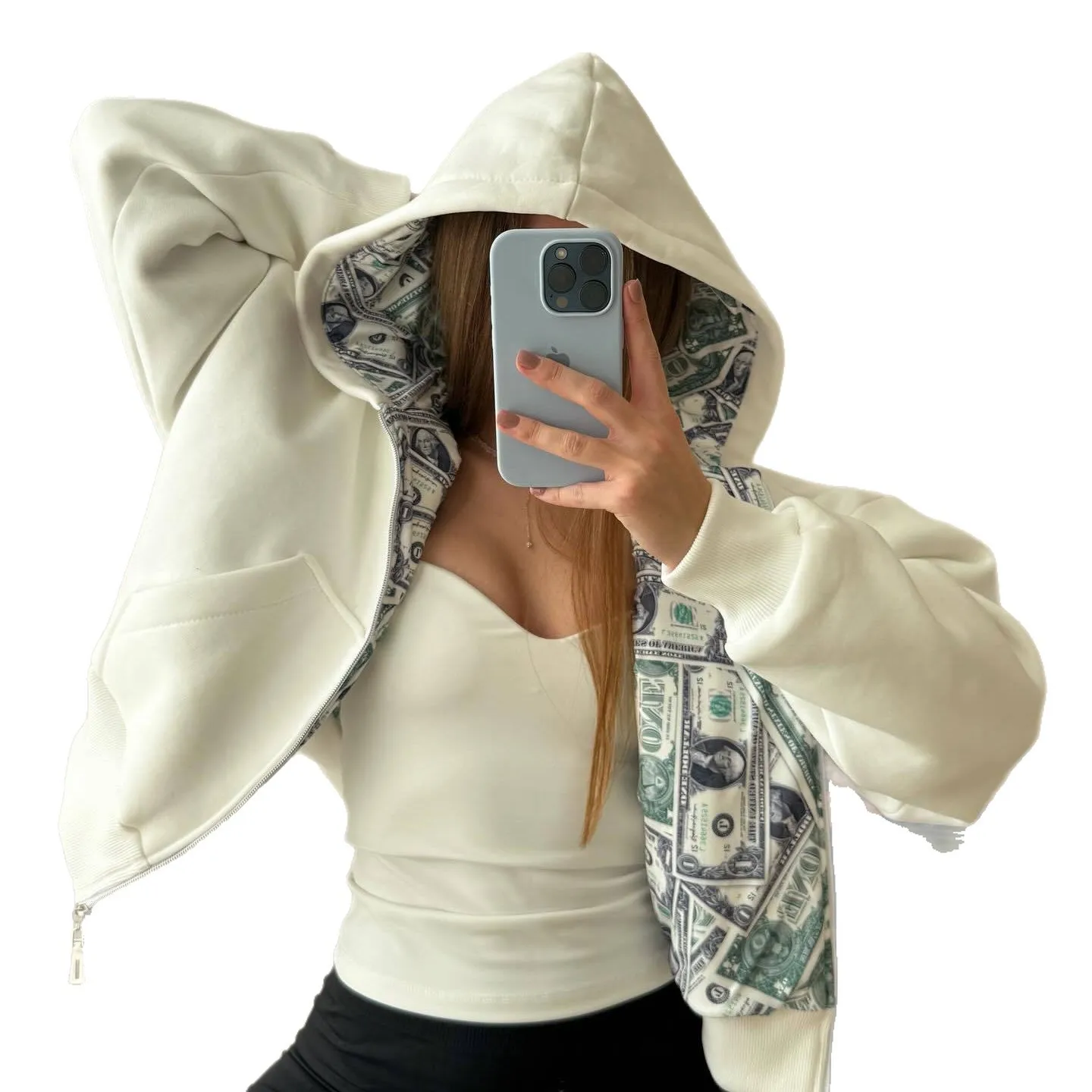 Autumn Winter Harajuku Y2K Unisex Streetwear Double Sided Fleece Hoodie Jacket Versatile Casual Daily Wear