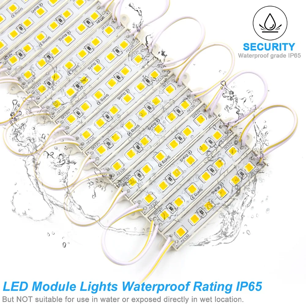 20 Pçs/lote SMD 5054 Módulo LED Luz 6LEDs DC12V À Prova D' Água LED Módulo de Luz de Fundo de Publicidade Lâmpada de Luz de Veneziana