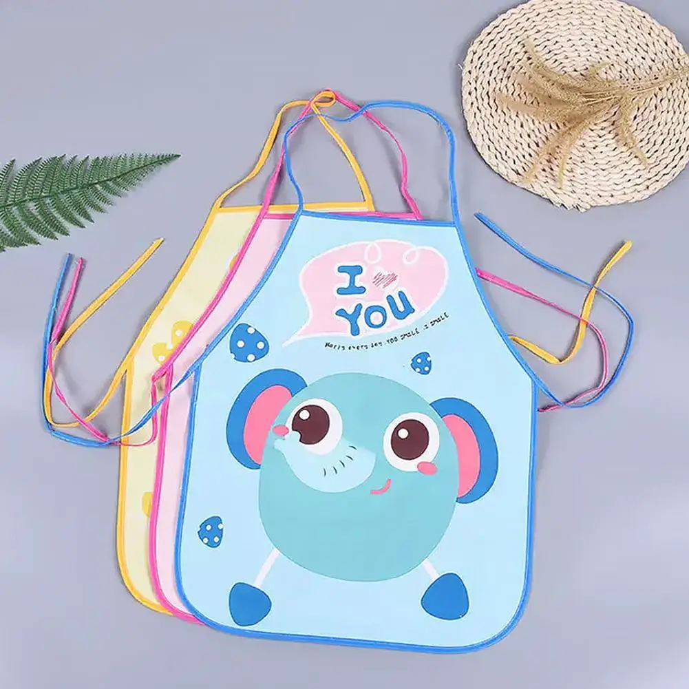 

Детский набор фартуков с рукавами, водонепроницаемый фартук с рисунком еды и питья, тонкий нагрудник для граффити, принадлежности для лета, стиль живописи