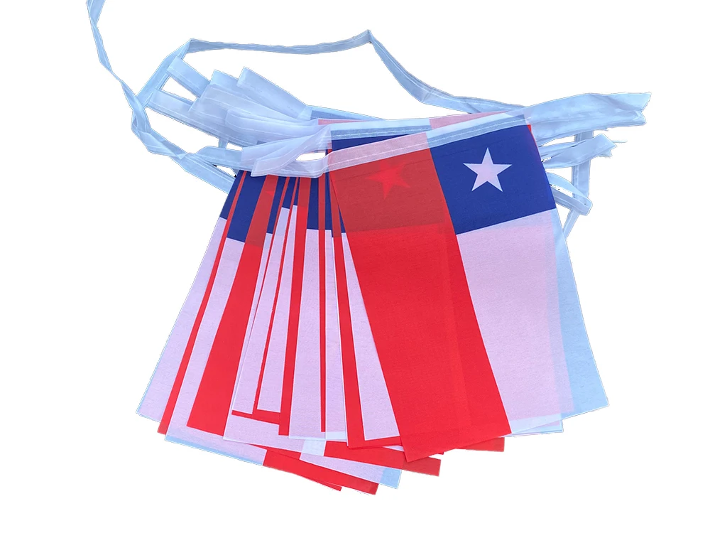 

Chile bunting flags 14x21cm 20pcs/pack CL Chile Pennant String Banner Buntings Festival Party Holiday Decoration