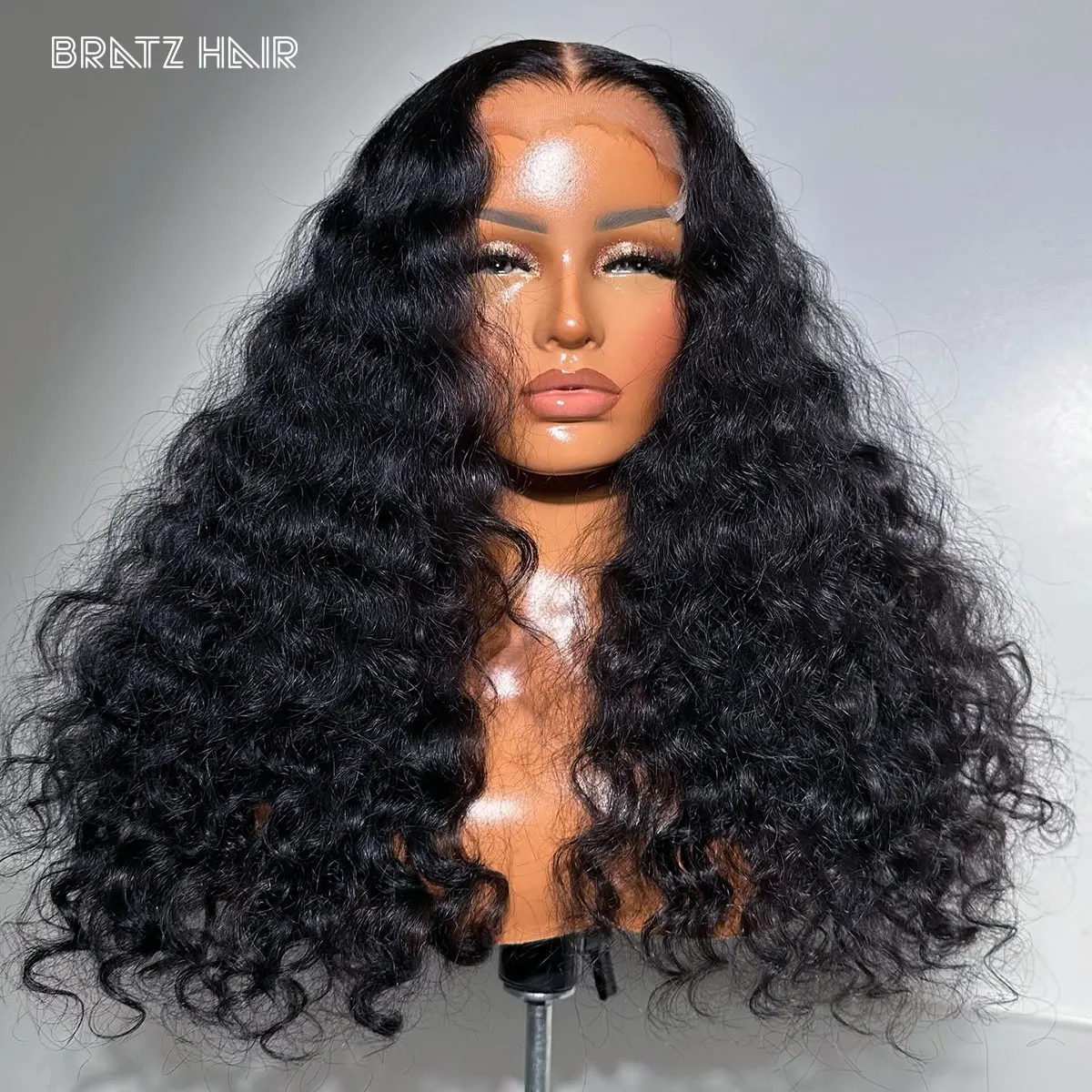 

Парик из натуральных человеческих волос с глубокой волной, с закрытием 4x4, натуральный черный, 13x4, полностью фронтальный, кудрявый, для женщин, предварительно выщипанный, без клея