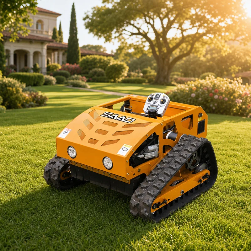Intelligent RC Lawn Mower EURO5 Engine Remote Controlled Grass Cutting Machine Wireless Crawler Mower For Slope Use