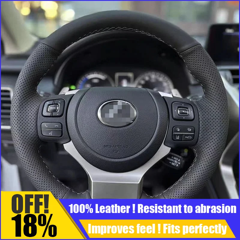 

Leather Car Steering Wheel Cover Fit For Lexus NX300 NX300H IS350 2015-2021 Sewing Custom interior Diy Auto Car Accessories