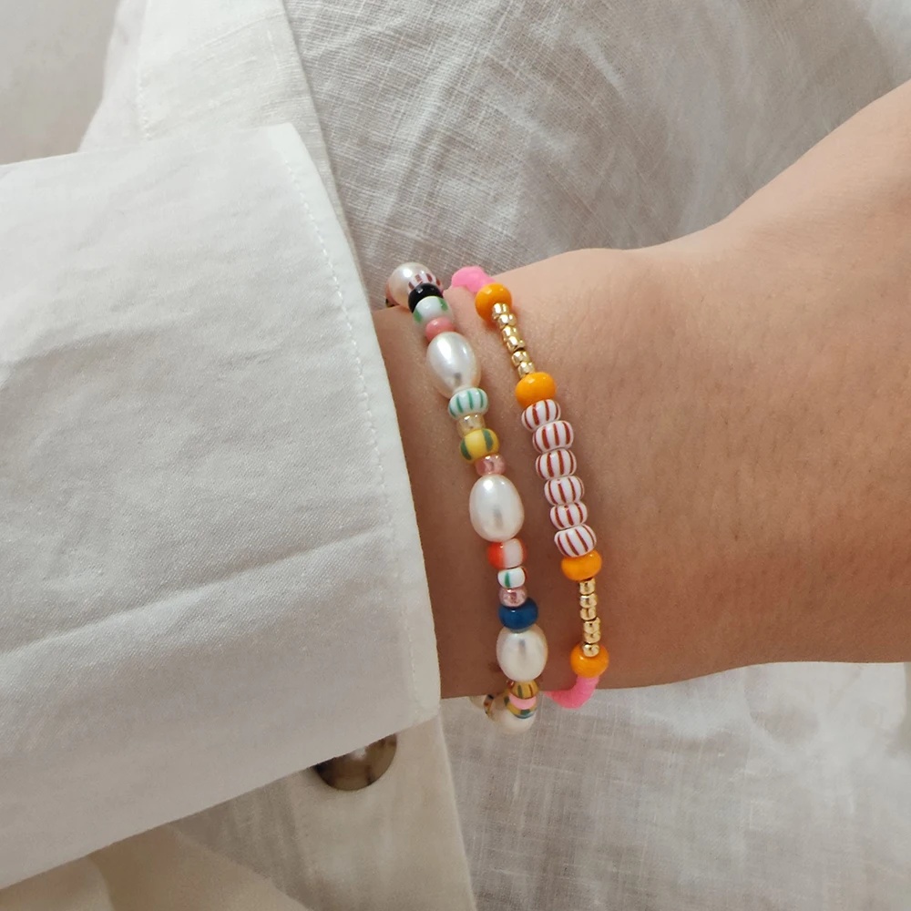 KKBEAD Boho Summer Bracelets for Girl Gift Bohemian Beach Beaded Bracelet for Women Jewelry Pulseras Femme