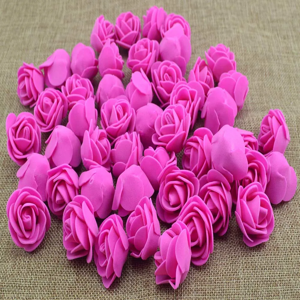 100 stücke Künstliche Blumen Günstige PE Schaum Rosen Kopf Gefälschte Bär Handgemachte Hochzeit Hause Dekoration für Sammelalbum Geschenk Box Diy kranz – Detail 1