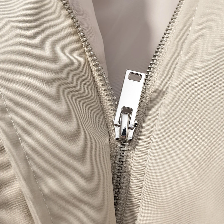 Giacca a vento moda donna collo alto bottoni manica lunga giacca monopetto Lady Street Trench con colletto alla coreana