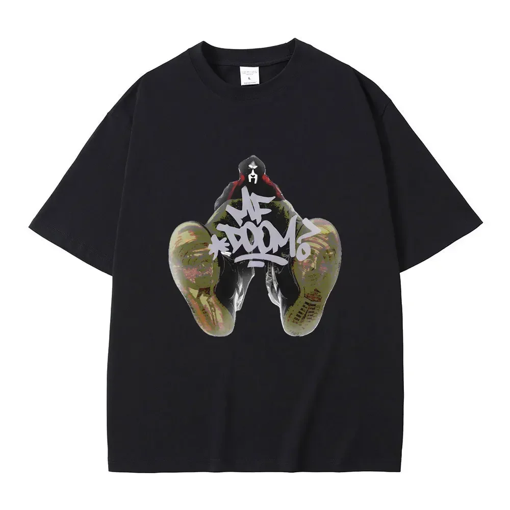 Rapper Mf Doom Madvillain Metal Face Print T-shirts Male Fashion Casual Trend Tops Tees Men Hip Hop Vintage Oversized T Shirt