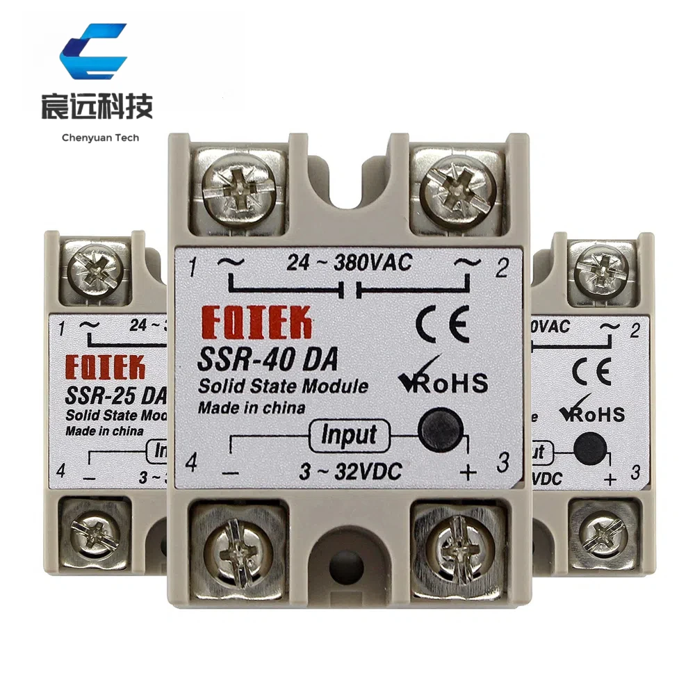 ssr-40da 10A 25A 30A 40A 50A 60A 75A 80A 90A 100A 10 25 30 40 50 60 75 80 DD DA AA 24V dc to dc to ac 220V SSR Solid State Relay