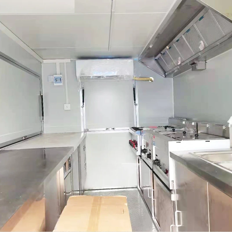 Fully Equipped ice cream food truck with full kitchen bakery trailer fast Food Trailer mobile street food cart