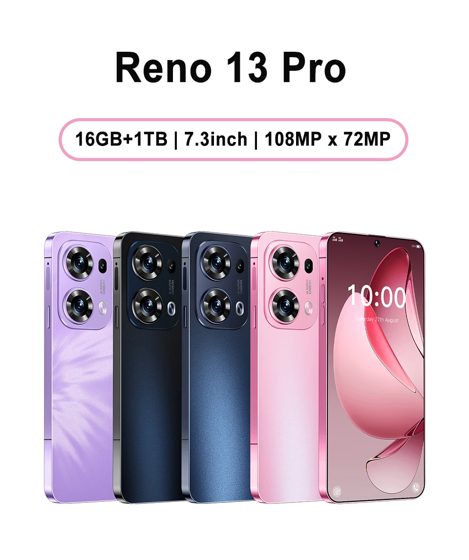 

The phone case is used for HOT Reno13 Pro 7800mAh Battery 16GB 1TB New 7.3HD Global Edition Original Smart Dual Card 108MP x72MP