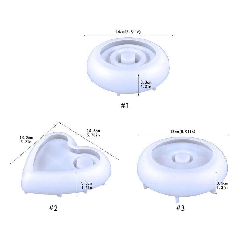 DIY Runde Herz Form Kerze Halter Silikon Form Zement Leuchter Basis Schmuck Display Tray Harz Mould Home Party Dekoration