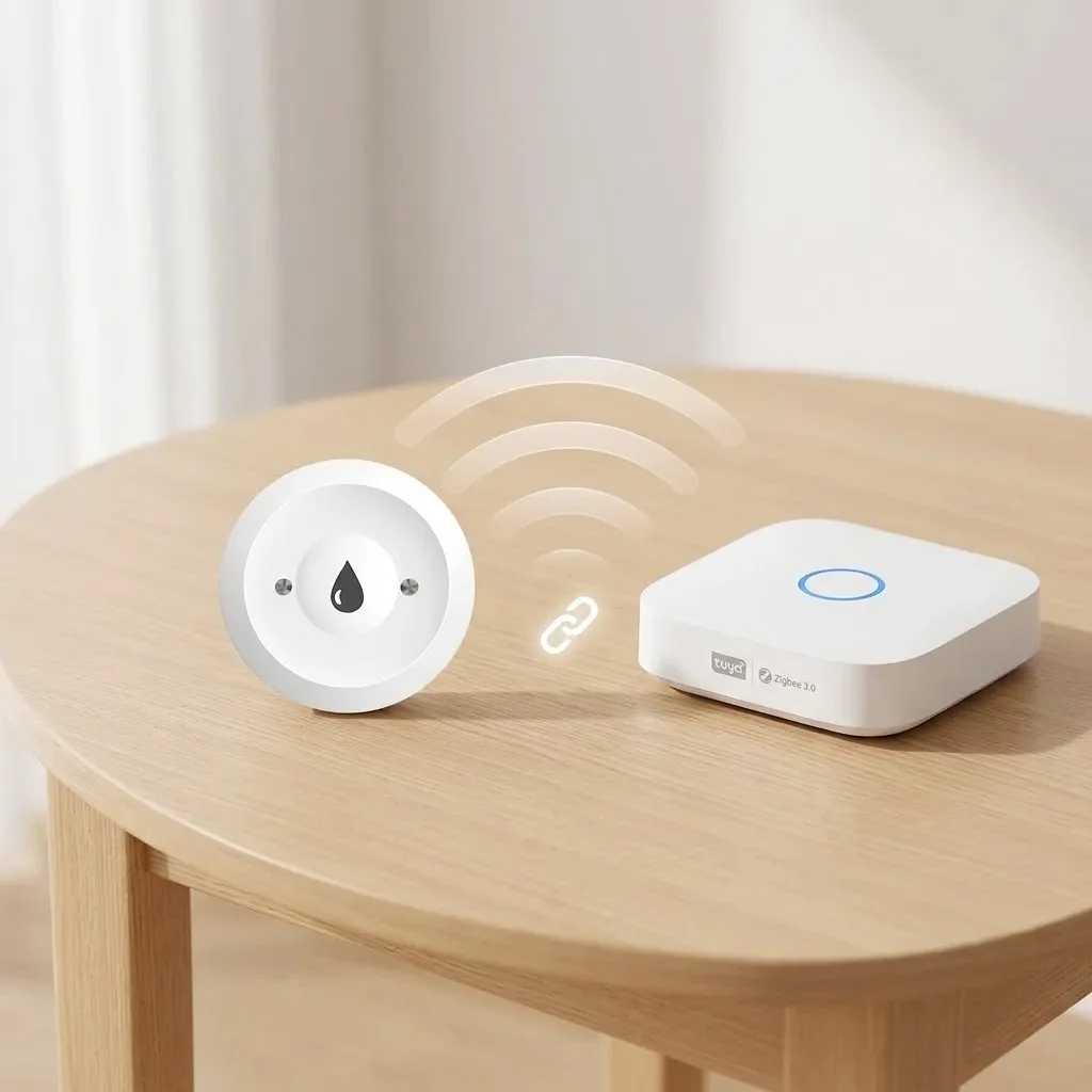 ZigBee Wasserleck-Detektor, Verknüpfter Hochwassersensor, Überlauf-Alarm, Wasserdichter Smart-Home-Sicherheitssensor – Detail 7