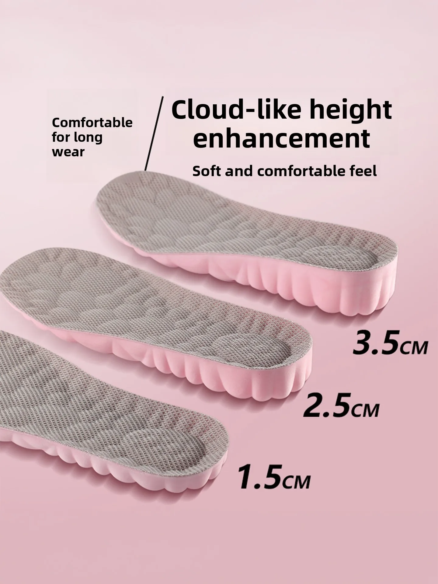 Women's Invisible Super Soft Comfortable Winter Fleece Heightening Shoe Inserts Increase Height without Footwear Sensation