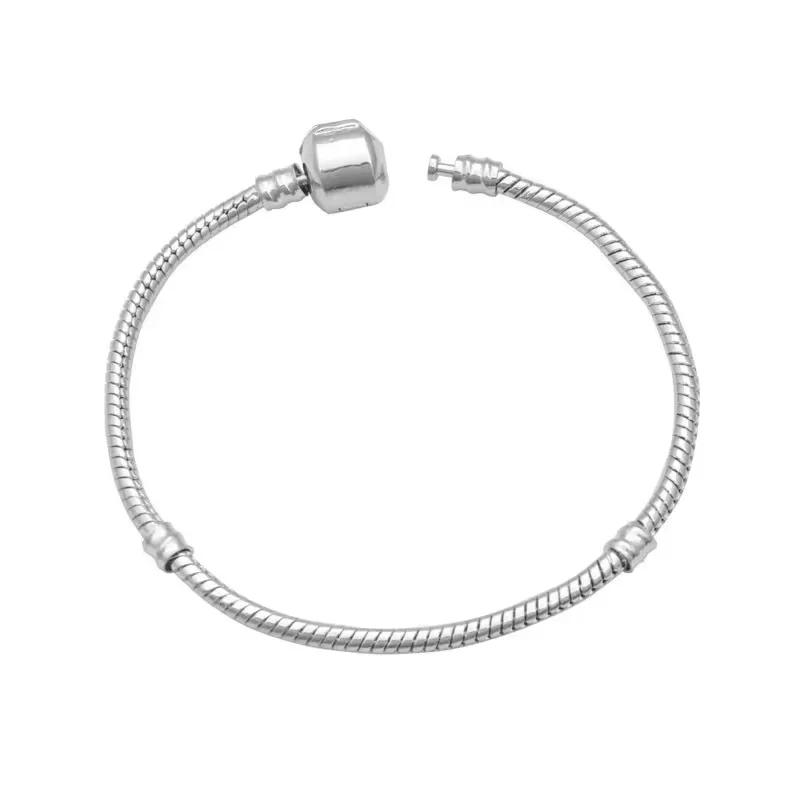Suyixian Handmade DIY Exquisite Jewelry 925 Sterling Silver Beaded Bracelet Soft and Smooth Snake Bone Bracelet for Women