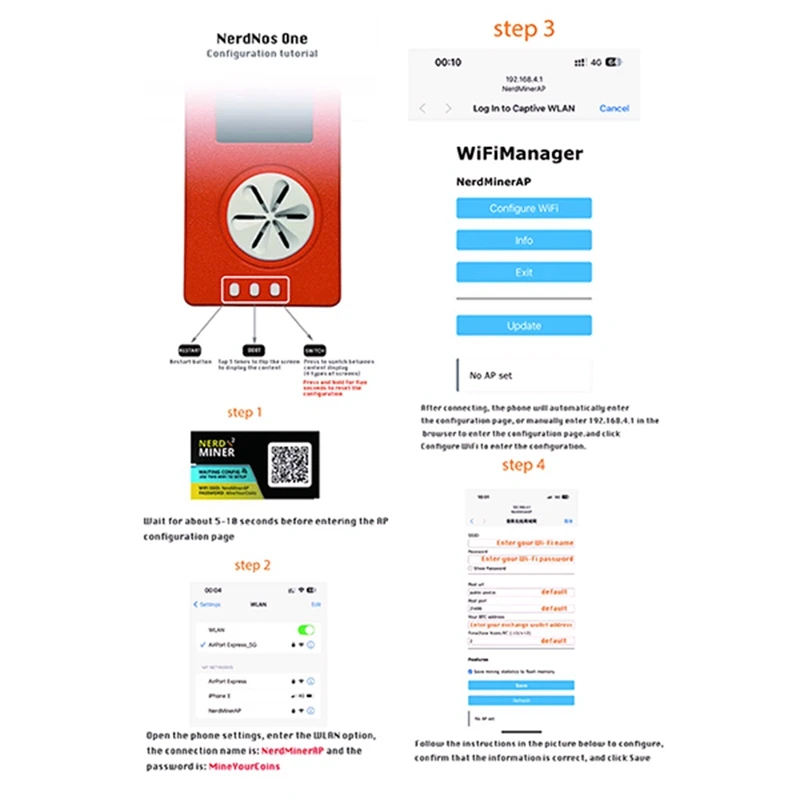Nerdnos One Nerdminer 200GH/S 8W Bitcoin Solo Lottery Miner Conexão Wifi BTC Asic Miner